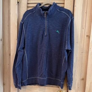 Tommy Bahama Navy Zip-Up Sweater XXL